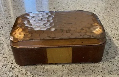 Vintage Art Deco Signed Hickok Copper Finish Metal Trinket Box • $25