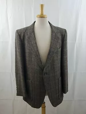 Vintage David Hunter Men's 44R WOOL Plaid Tweed Sport Coat Jacket Blazer • $36