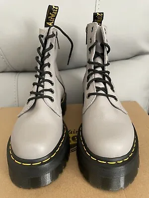 Dr Martens Grey Jadon Iii Pisa Leather Platform Boots Size Uk 9 Eu 43 • £79