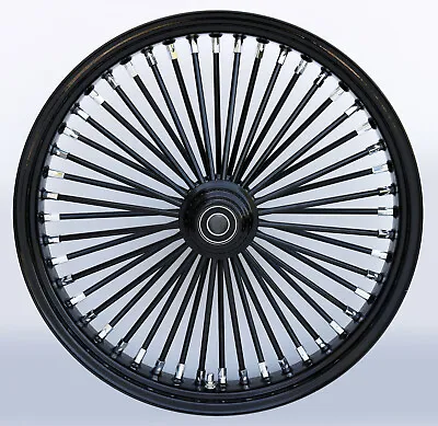Black 48 King Spoke 23  X 3.5  Single Disc Front Wheel For Harley And Custom • $350.54