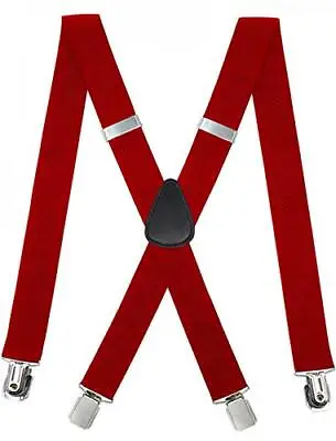 Big And Tall Men Suspenders Heavy Duty Adjustable Elastic X Back Braces • $13.13