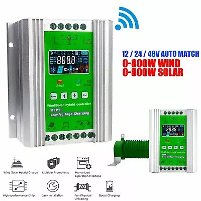 Wind Solar Hybrid Charge Controller 12V 24V 48V 3000W Mppt Panel Turbine Station • £175.99