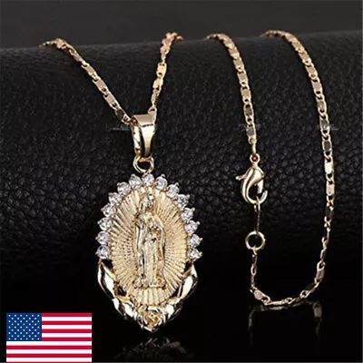 HOT Women Virgin Mary Pendant Necklace Overlay Religious Catholic Jewelry Gift  • $2.15