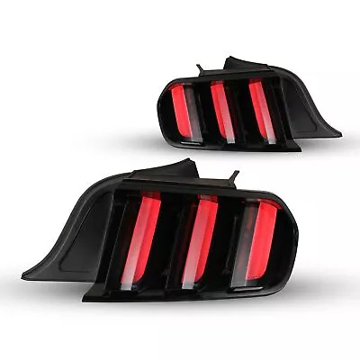 Black Smoked For 2015-2023 Ford Mustang LED Tail Lights Sequential Turn Signal • $272.75