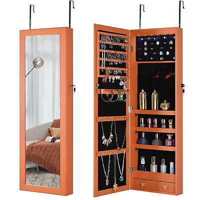 Jewelry Cabinet Armoire Storage Wall-Mounted Or Over The Door Full Length Mirror • $99.99