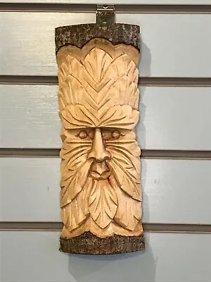 £18 • Buy Green Man Of The Woods 30cm Hand Carved Wizard Tree Trunk Wood Fairtrade 