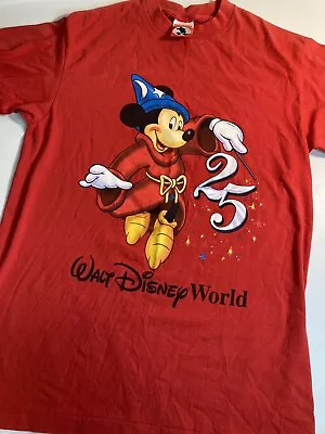 Walt Disney Unisex Vintage Mickey Mouse Red T Shirt Large • £11.58