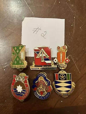 Lot Of 6x Vintage US Army Military Unit Crest Insignia Pins #2  Power To Spare + • $16.99