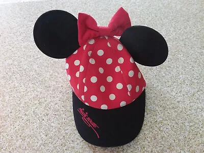 Disney Parks Hat Snap Back Mini Mouse Ears Youth Girls One Size Red • $4.70