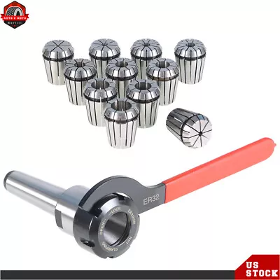 MT3 Shank With 11Pcs ER32 Collet Set ER32 Chuck & Spanner For CNC Machine New • $46.68