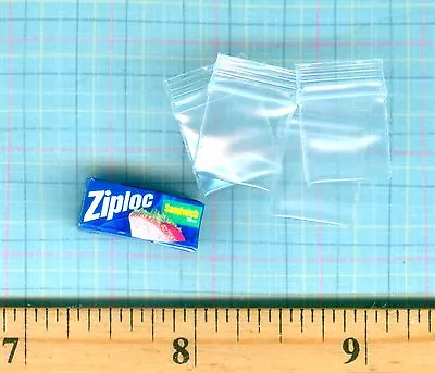 Dollhouse Miniature Size Sandwich Bags Box With 4 Ziplock Bags  # ZB • $3.89