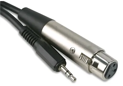 XLR 3-pole Female Socket To 3.5mm Stereo Jack Male Plug Audio Mic Lead / Cable • £8.35