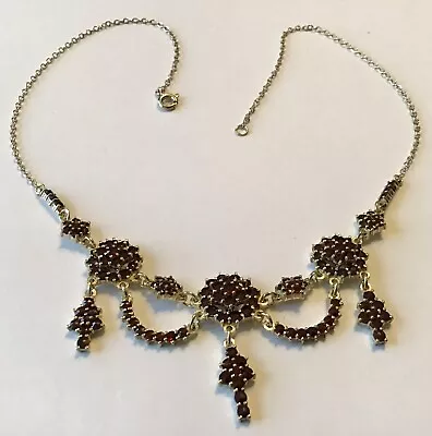Antique Victorian Gold Filled Bohemian Garnet Necklace V4 • $550
