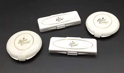 Vtg Lot Of 4 Empty Beauti Control White Compacts Round Rectangle Powder Lip Eye • $16.11