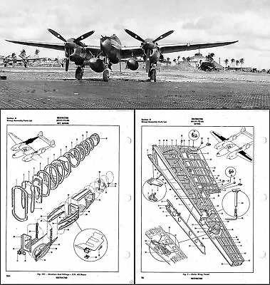 P-38 LIGHTNING MAINTENANCE REPAIR MANUALS SET 1940's WW2 DVD Vast Period Detail  • $24.60