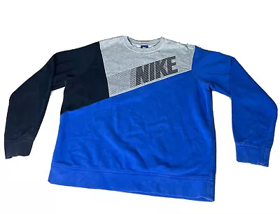 Nike Vintage Long Sleeve Crewneck Sweatshirt Men Size X Large Blue Grey Black • $50