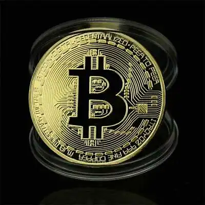 $9.99 • Buy Gold Bitcoin Collectors Coin In Protective Capsule
