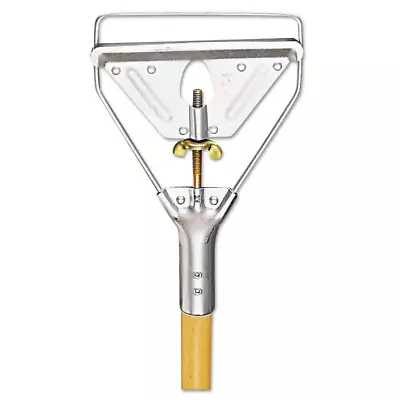 63 In. Natural Wooden Mop Handle And Screw Clamp Metal Head • $17.04