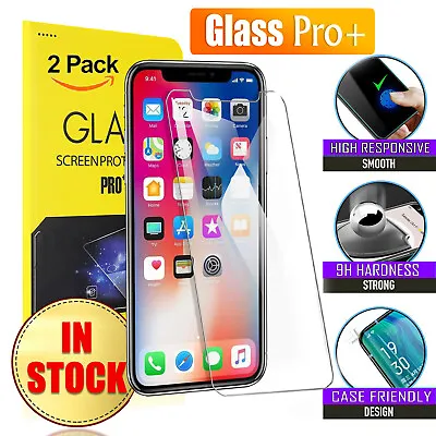 $5.90 • Buy 2X Tempered Glass Screen Protector For Apple IPhone 8 7 6 6S Plus XS XR 11 12 13
