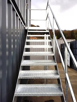 £2322 • Buy 2.6m High Fire Escape Steel Staircase  Mezzanine Metal Staircase - 900mm Step 