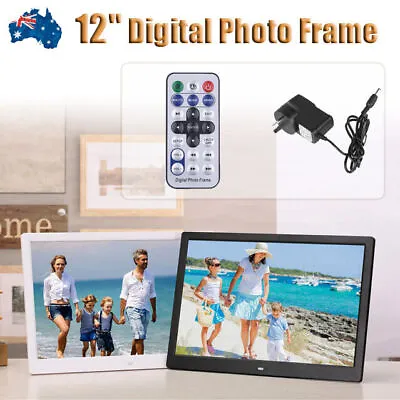 $86.99 • Buy LED 12'' Electronic Digital Photo Frame Frameless Video Alarm MP3 Player Gift AU