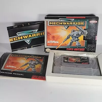 Super Nintendo 1992 Mechwarrior  Box Manual Insert Poster Cart Cover Near Mint • $181.35