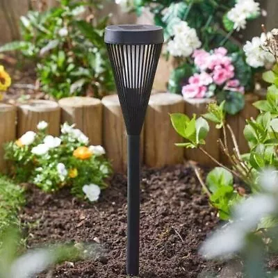 Solar Garden Stake Lights Pathway Patio Lamps Security Flame Effect Torch • £8.99