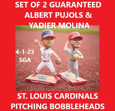 $91.99 • Buy Yadier Molina & Albert Pujols St. Louis Cardinals Pitching Bobblehead 4-1-23 Sga