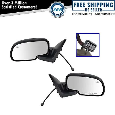 Chrome Heated Power Side View Mirrors Left & Right Pair Set For Chevy GMC Truck • $72.05