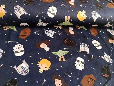 60  Disney Star Wars Galaxy Babies On Minky Foil Ez Fabrics Microfibre Plush  • $19.99