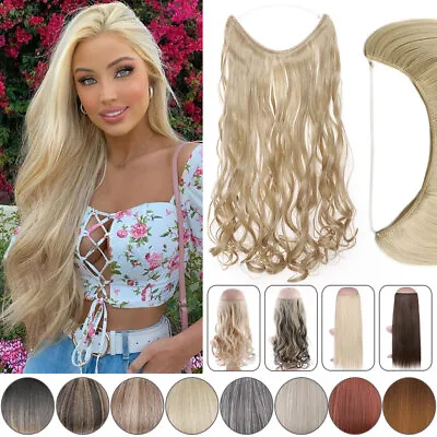 $5.24 • Buy One Piece Secret Wire Hair Extensions Real As Human Invisible Hidden No-Clip US