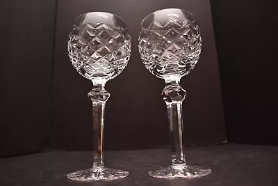 $198.23 • Buy SET 2 Waterford Crystal Wine Hock Powerscourt Wine Glasses Goblets Stems 7.5 