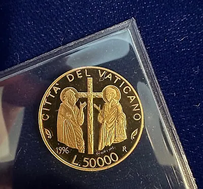 Vatican City Pope  John Paul Ii  1996  50000 Lire Gold Coin Proof/uncirculated • $975