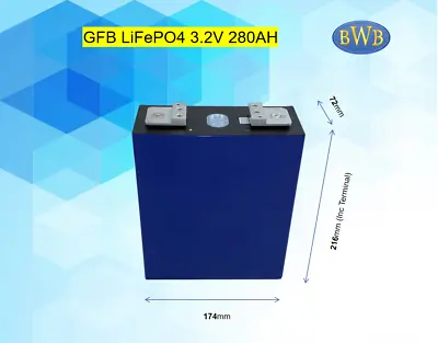 280Ah 3.2V LiFePO4 Prismatic Cell GFB Brand New DIY Lithium Batteries • $369
