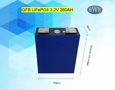 280Ah 3.2V LiFePO4 Prismatic Cell GFB Brand New DIY Lithium Batteries • $369