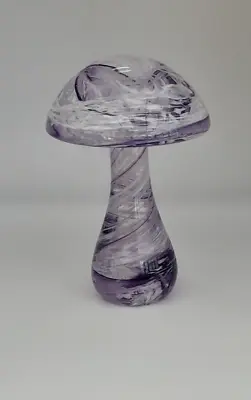 £37 • Buy Heron Glass Purple XL Swirl Mushroom - 15cm - Gift Box - Hand Crafted In UK