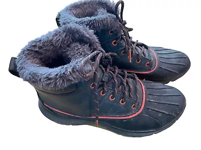 Skechers Woodsy Tone Up Faux Fur Winter Boots 38861 Brown Lace Up US Size 9M • $19.99