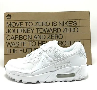 *NEW*  Women's Nike Air Max 90 Triple White  (DH8010 100) Sz 7.0 - 10.0 • $90.56