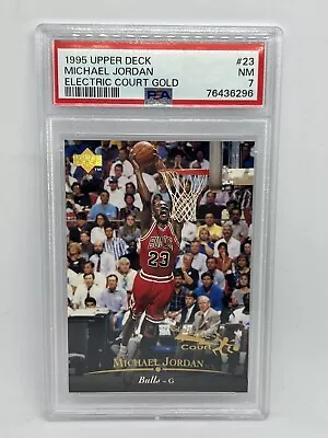 Michael Jordan 1995-96 Upper Deck Electric Court Gold Psa 7 Rare • $850