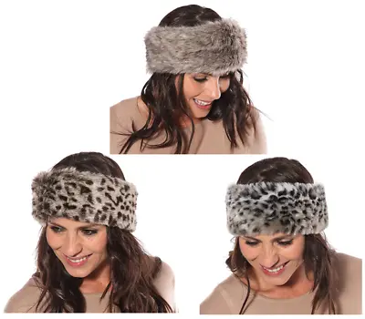 £6.75 • Buy Ladies Faux Fur Headband Ear Warmers Ear Muffs Hairband Ski Hat Elasticated
