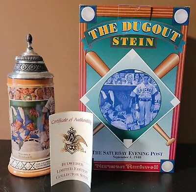 1993 Anheuser-busch Norman Rockwell 'the Dugout' Beer Stein - New In Box W/ Coa  • $12.98