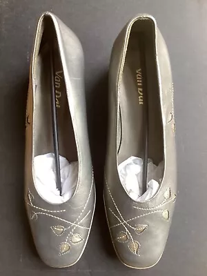 Van Dal Venice Court Shoes Wedge Heel Size 7 Pewter Metallic Brand New In Box • £7.99