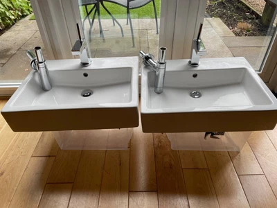 £0.99 • Buy Duravit Vero Bathroom Sink Units (x2) With Axor Citterio Mixer Taps