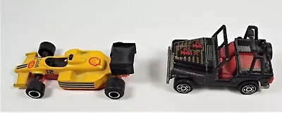 2 Vintage Majorette Cars - Jeep 4X4 - F1 Racing Tietal Shell - Made In France • $19.95