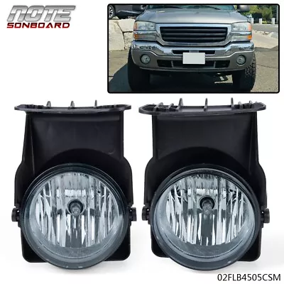 Fit For 03-06 Sierra 1500-3500 Smoke Pickup Bumper Fog Lights Lamps Left+right • $22.91