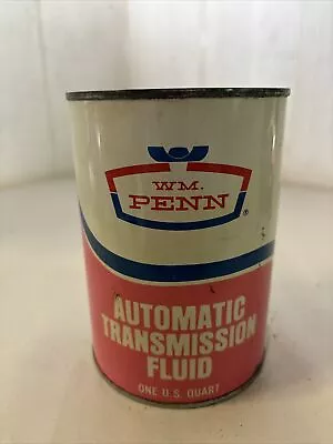 Vintage Metal 1 Quart WM. Penn Automatic Transmission Fluid Oil Can Full • $6.99