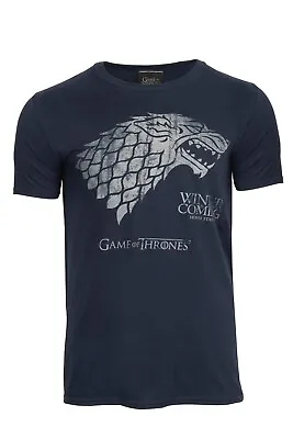 Game Of Thrones Winter Is Coming Classic Stark Navy T Shirt • £7.99