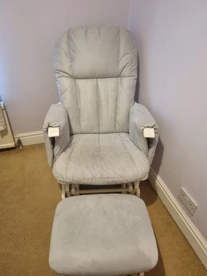 £85 • Buy TUTTI Bambini Reclining Glider Chair And Stool - White, Grey