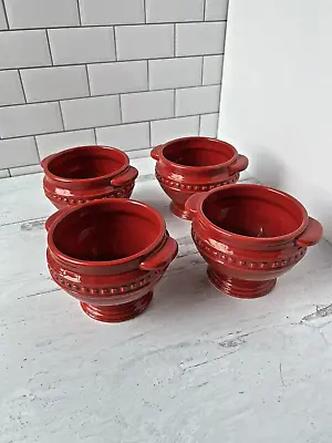 Set Of 4 Red Kick It Up A Notch Emeril Lagasse Soup Bowls/Tureens • $39.99