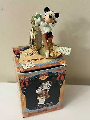 Vintage Mickey Mouse “Watching For Santa  Ornament Milk Cookies Enesco Treasury • $17.50